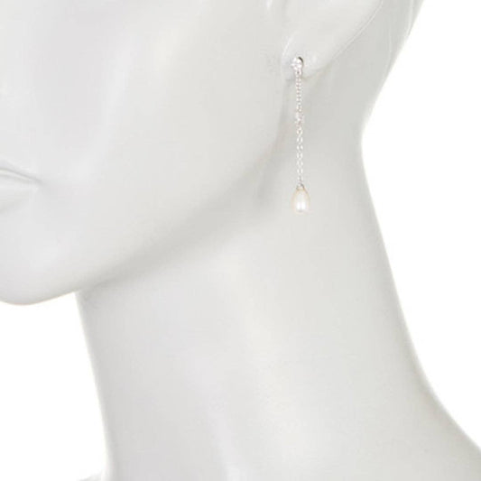 Pearl Drop Earrings silver