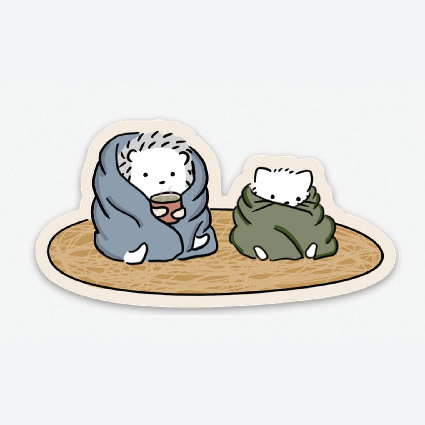 White Born to be Cozy Sticker
