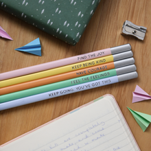 Load image into Gallery viewer, Set Of Five Daily Reminder Positive Pencils
