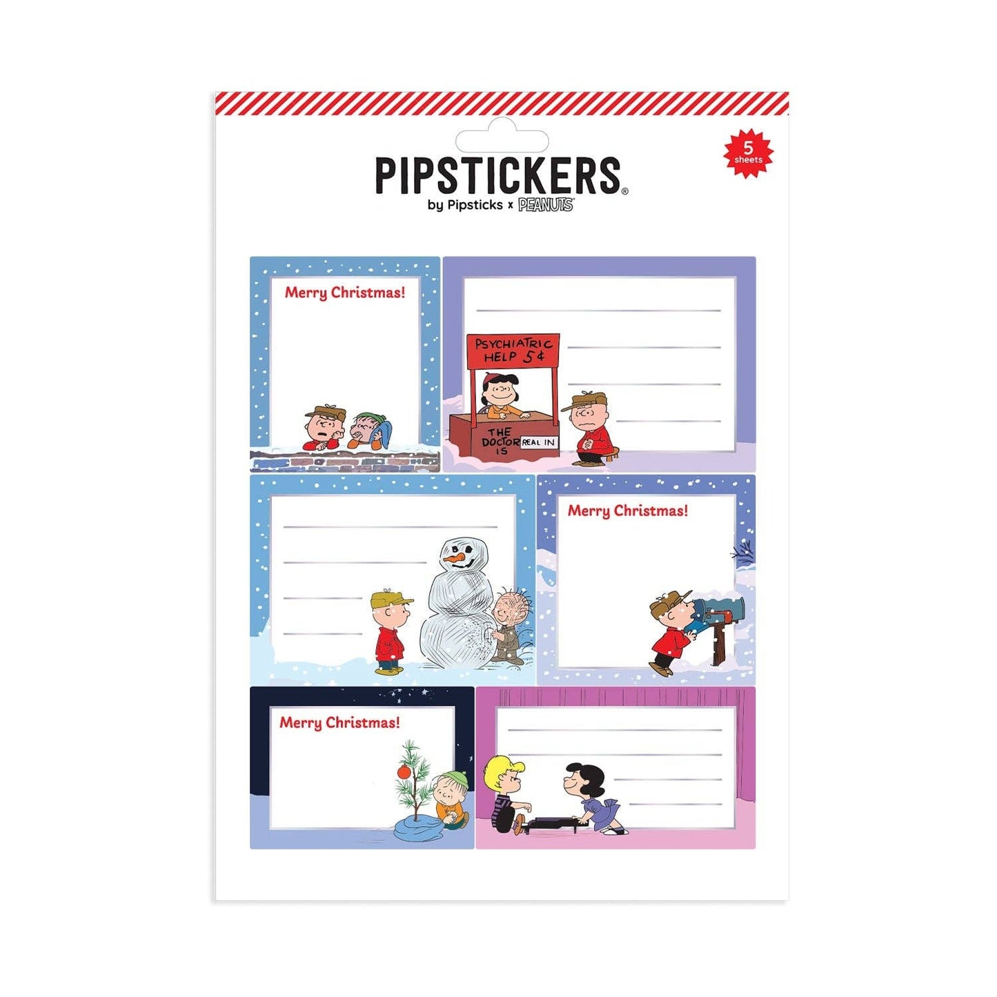 Peanuts Christmas Labels (5ct)
