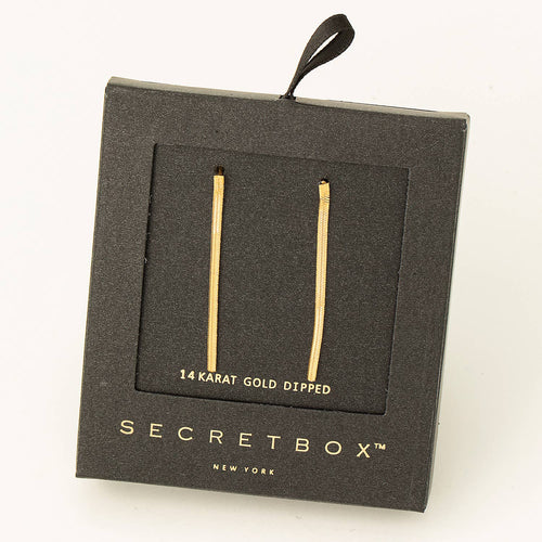 Secret Box Gold Dipped Flat Chain Drop Earrings - Front & Company: Gift Store