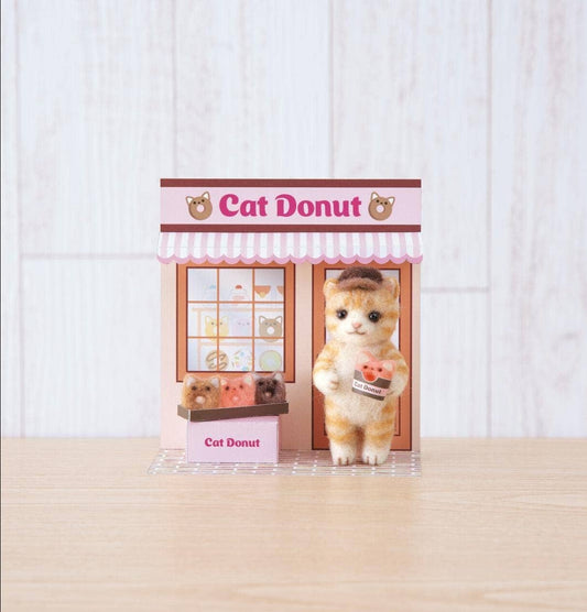 Needle Felting Kit: Cat Donut Shop DIY Craft Set