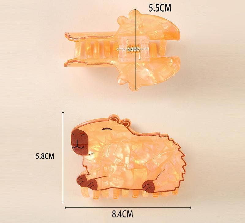 Cartoon Capybara Hair Claws, Animal Hair Accessories