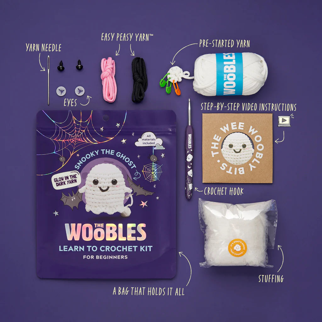 Snooky the Ghost Beginner Kit with custom crochet hook