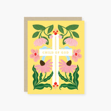 Load image into Gallery viewer, Floral child of God baptism, first communion card
