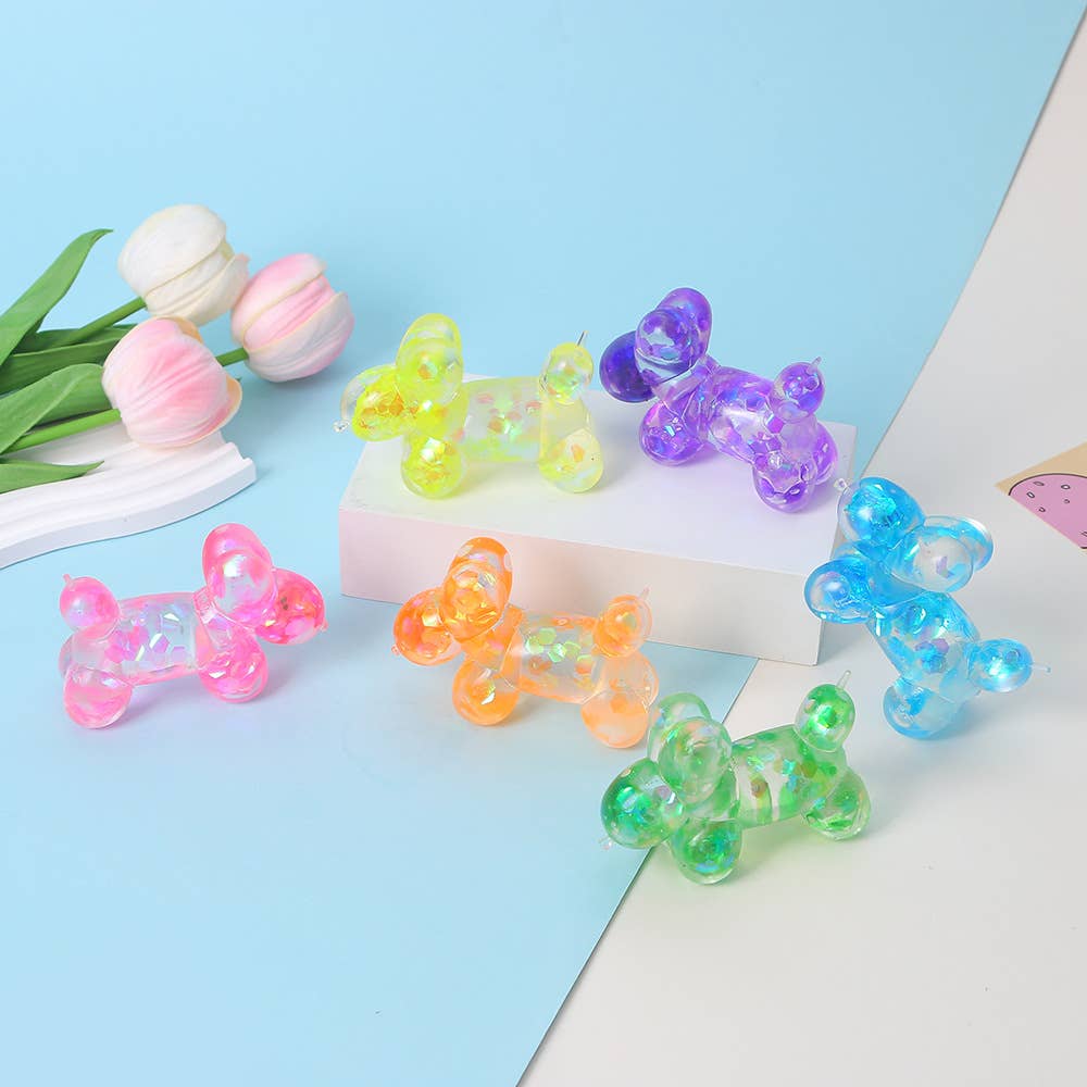 Sequin Balloon Dog Slow Rising Squishy Toy