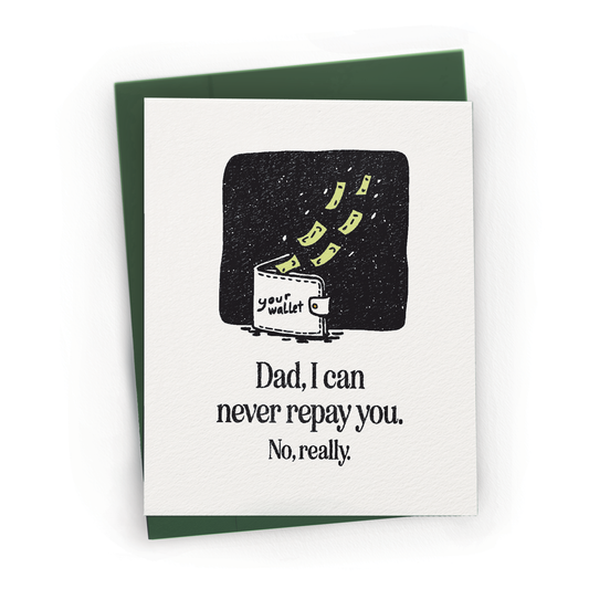 Funny IOU Gift for Dad - A2 Father's Day Greeting Card
