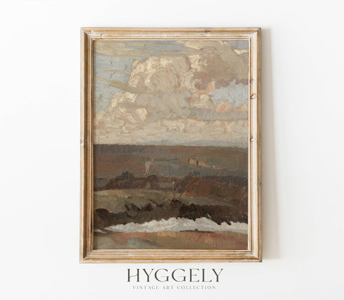 Vintage Landscape Painting | Moody Neutral Muted Art L202 - Front & Company: Gift Store