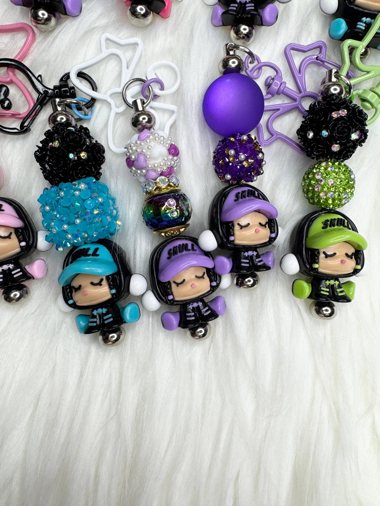 Handmade Sp Skull Panda Keychain  