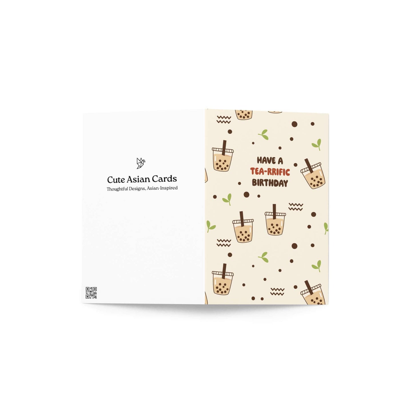 Tea-rrific Milk Tea Cute Birthday Card | Bubble Tapioca Pearl Greetings