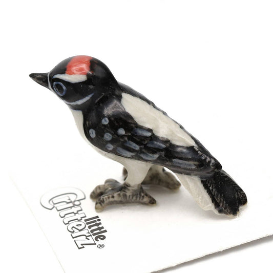 Drummer Downy Woodpecker Porcelain Miniature