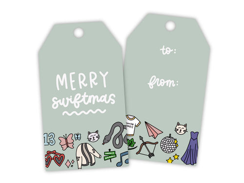 Merry Swiftmas Gift Tags | Taylor Swift Gift Wrap - Front & Company: Gift Store