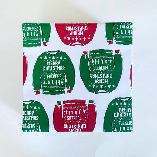 Christmas Sweater Wrapping Paper - Roll of 3 Sheets