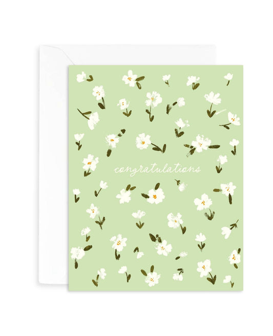 Congratulations Daisy Card | Cute Hand-Drawn Everyday Occasion Greeting Card Design | A2 Blank Inside