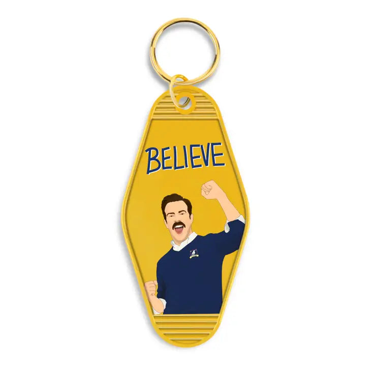 Ted Lasso Believe Motel Keychain