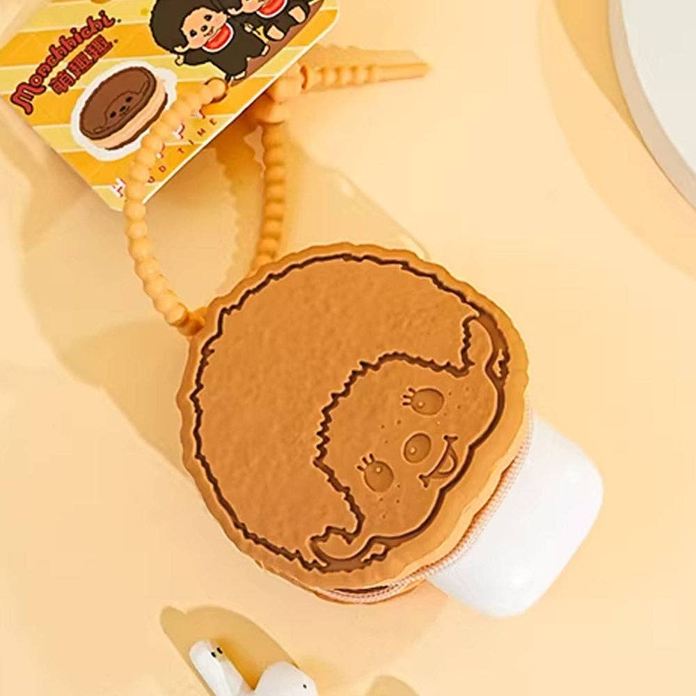 Monchhichi Cookie Mini Pouch Keychain – Cute Coin & AirPods Case