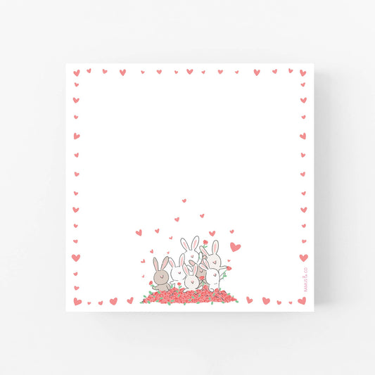 Bunnies Love Roses Notepad