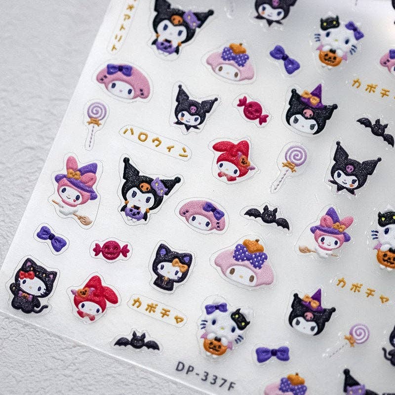 Cute Cartoon Embossed Pattern Design Nail Deco Sticker