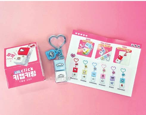 Sanrio LED Click Keycap Keyring – Light-Up Click Toy Charm