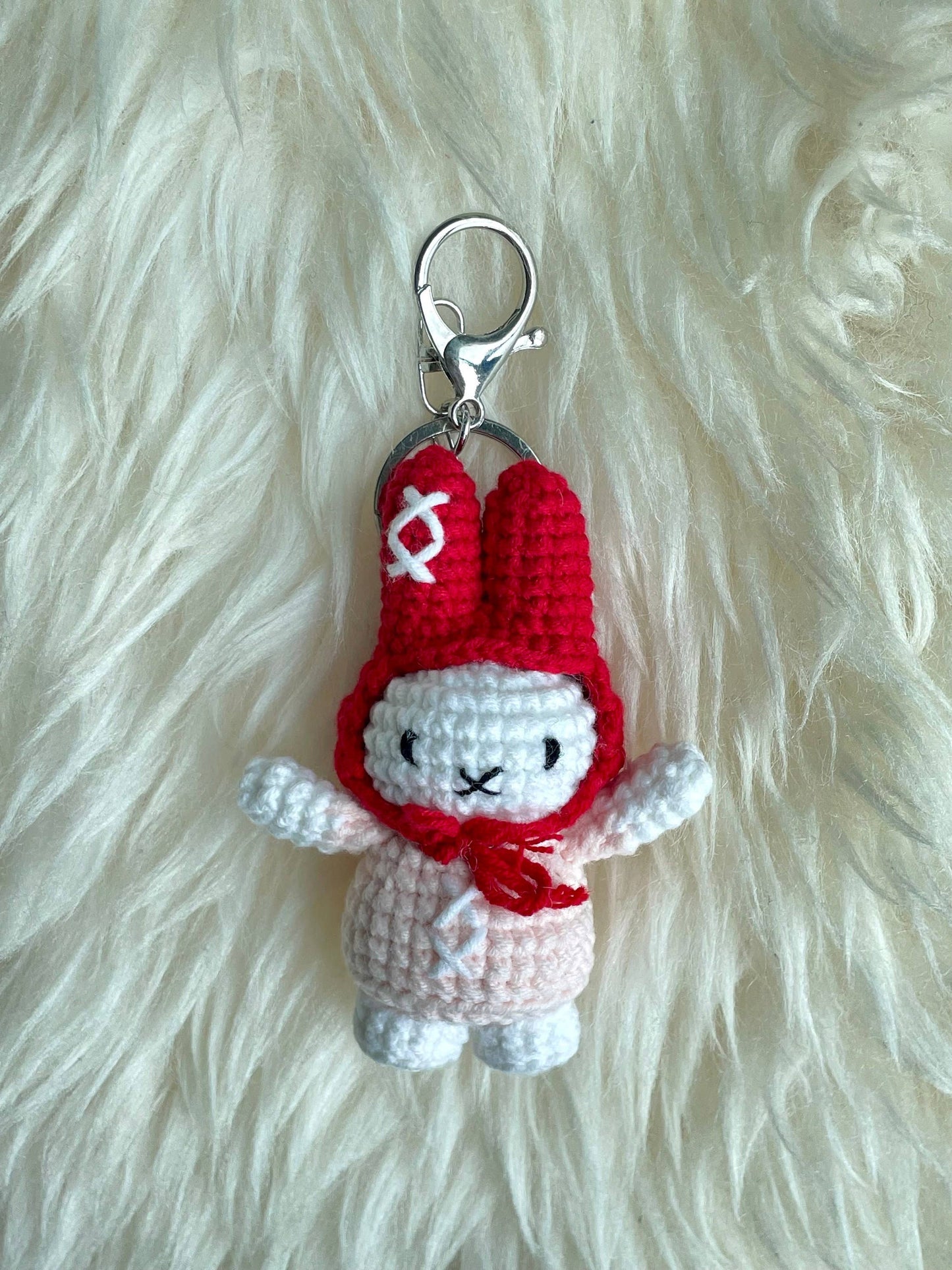 Crochet Miffy Keychain, Amigurumi Bunny, Handmade StuffedToy
