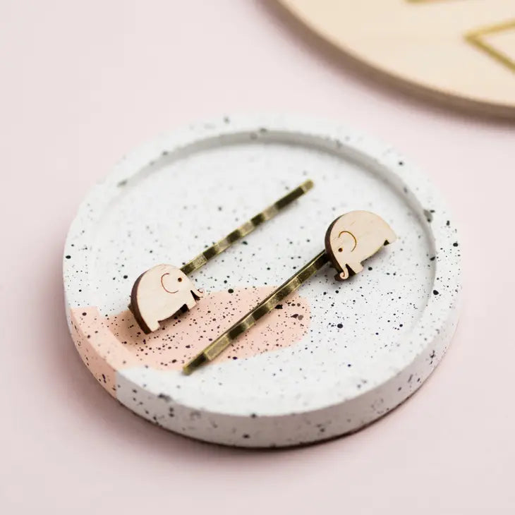 Wooden Elephant Hair Slides