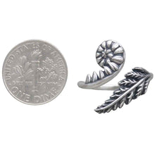 Load image into Gallery viewer, Sterling Silver Adjustable Fern Ring
