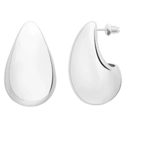 Load image into Gallery viewer, Mega Tear Drop Hoopish High Shine Steel Earring Hoop
