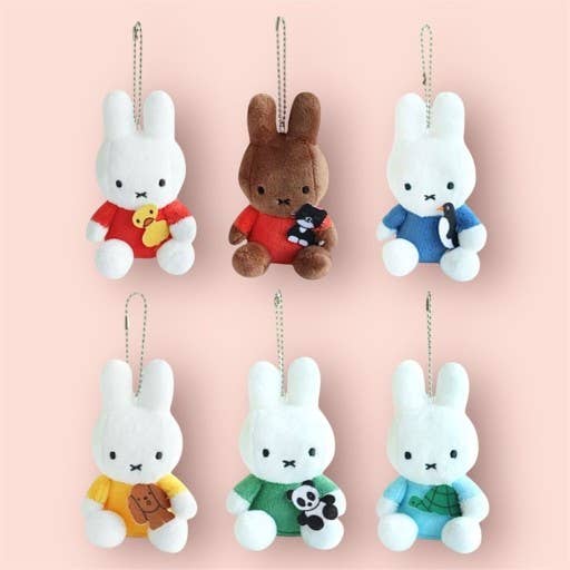 Limited Miffy Plush with lovely animal  Keychain Bag Charm