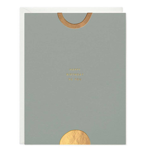 Happy Birthday Gold Shapes Greeting Card