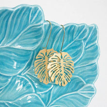 Load image into Gallery viewer, Monstera Deliciosa Leaf Earrings
