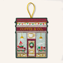 Load image into Gallery viewer, Embroidered Ornament Coffee Shop Ornament
