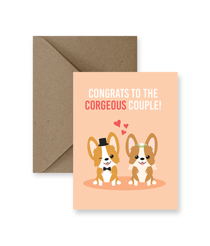 Congrats To The Corgeous Couple! Wedding Card - Front & Company: Gift Store