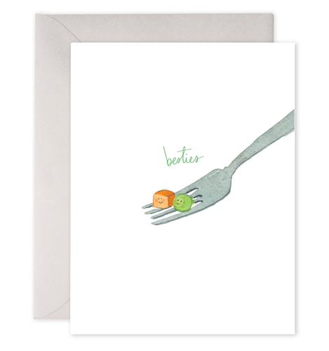 Besties Pea + Carrot | Friendship Greeting Card - Front & Company: Gift Store