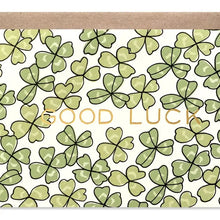 Load image into Gallery viewer, Goodluck Shamrocks with Gold Foil Card
