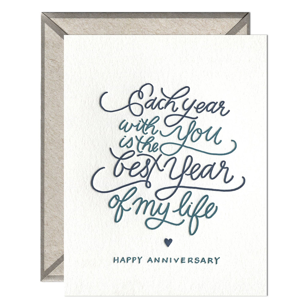 Each Year With You - Love + Anniversary card