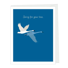 Load image into Gallery viewer, Swans Greeted Sympathy Card
