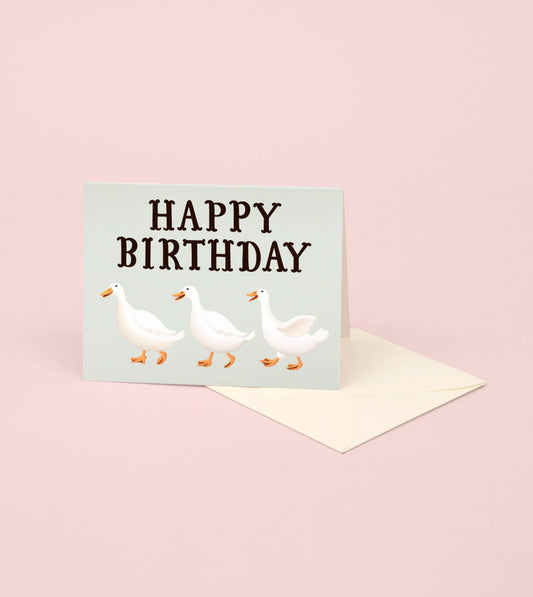Three Ducks Happy Birthday Card