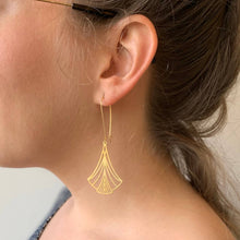 Load image into Gallery viewer, Art Nouveau Triangle Earrings
