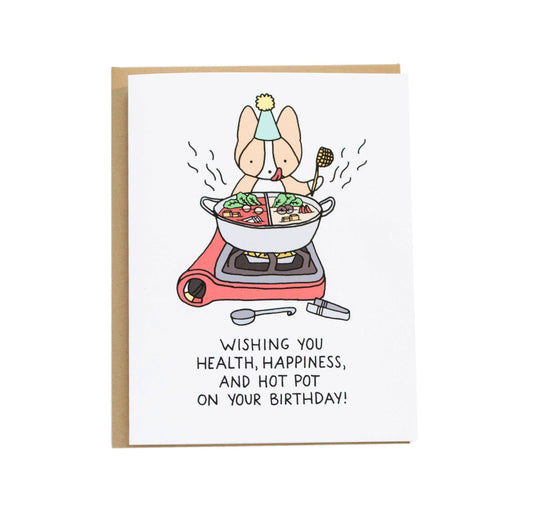 Hot Pot Birthday Card, Asian Food