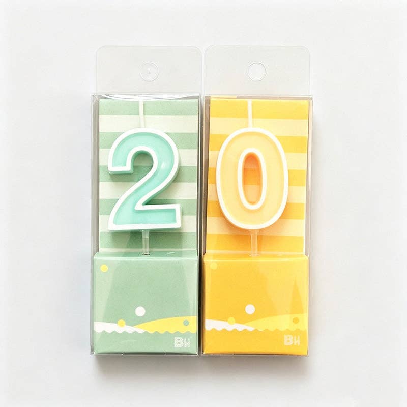 Digits 0-9 Pastel Number Birthday Candles