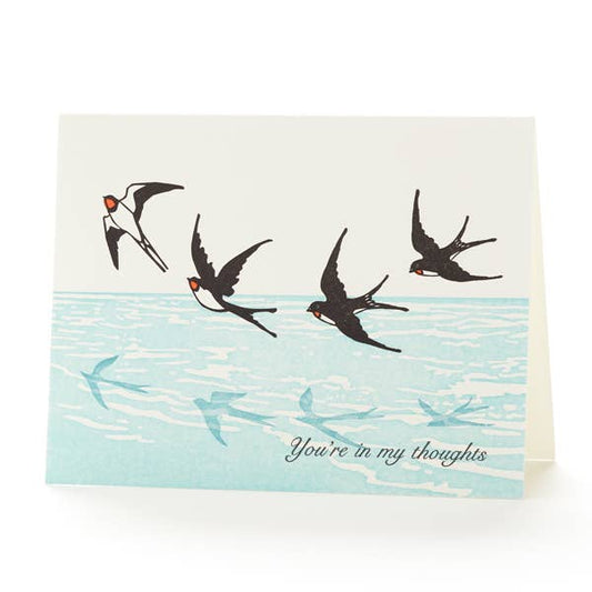 Swallows You're in My Thoughts Notecard
