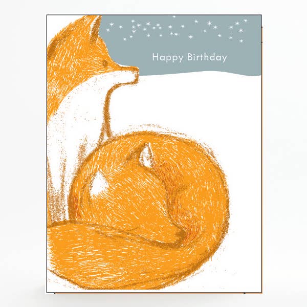 FOXES HAPPY BIRTHDAY CARD