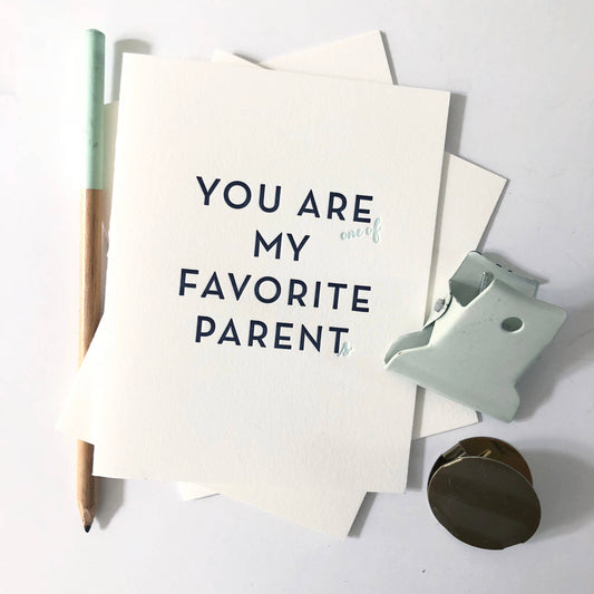 Favorite Parent - Letterpress Mother's and Father's Day Card