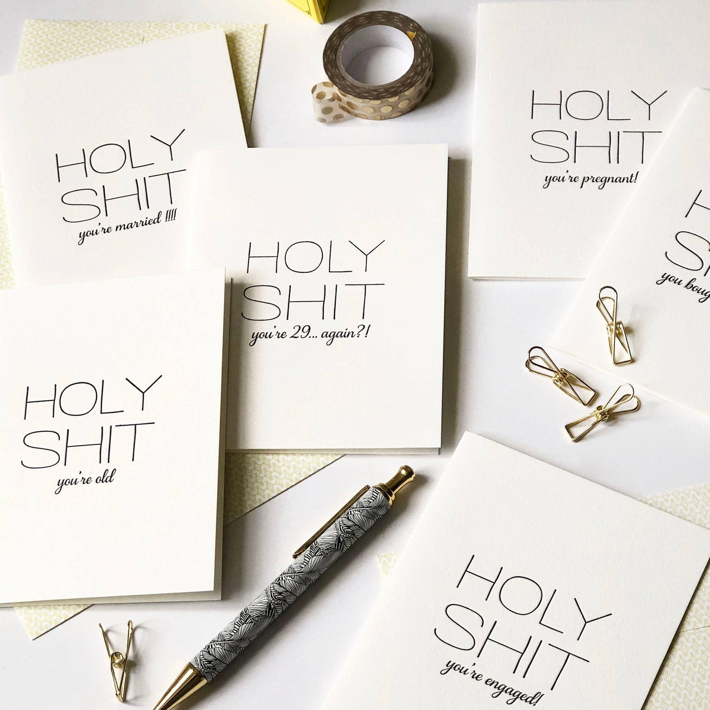 Holy Shit You're Old - Letterpress Birthday Greeting Card