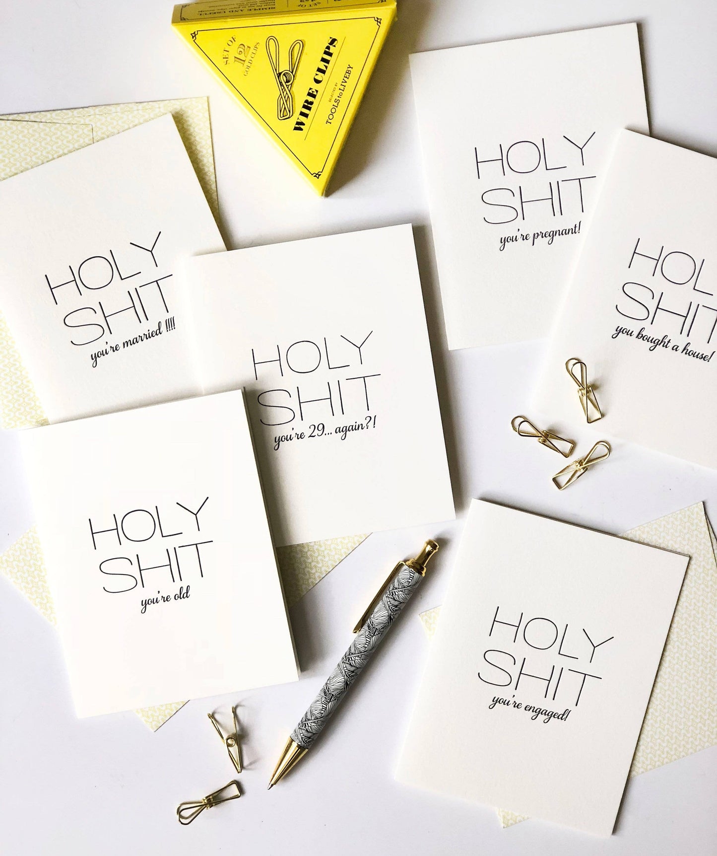 Holy Shit Pregnant - Letterpress Baby Congrats Card