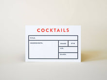 Load image into Gallery viewer, Cocktail Recipe Card
