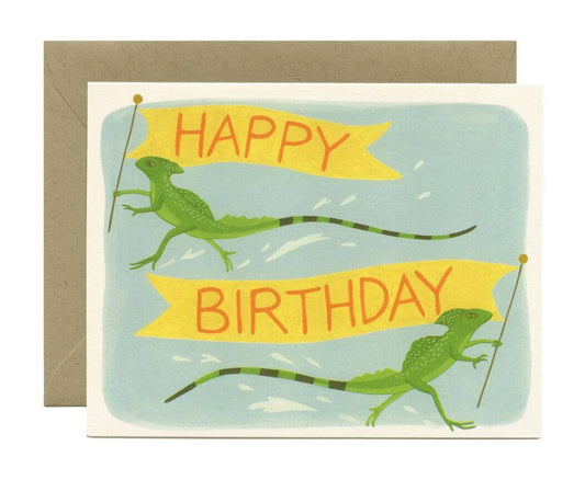 Running Lizards Birthday Card