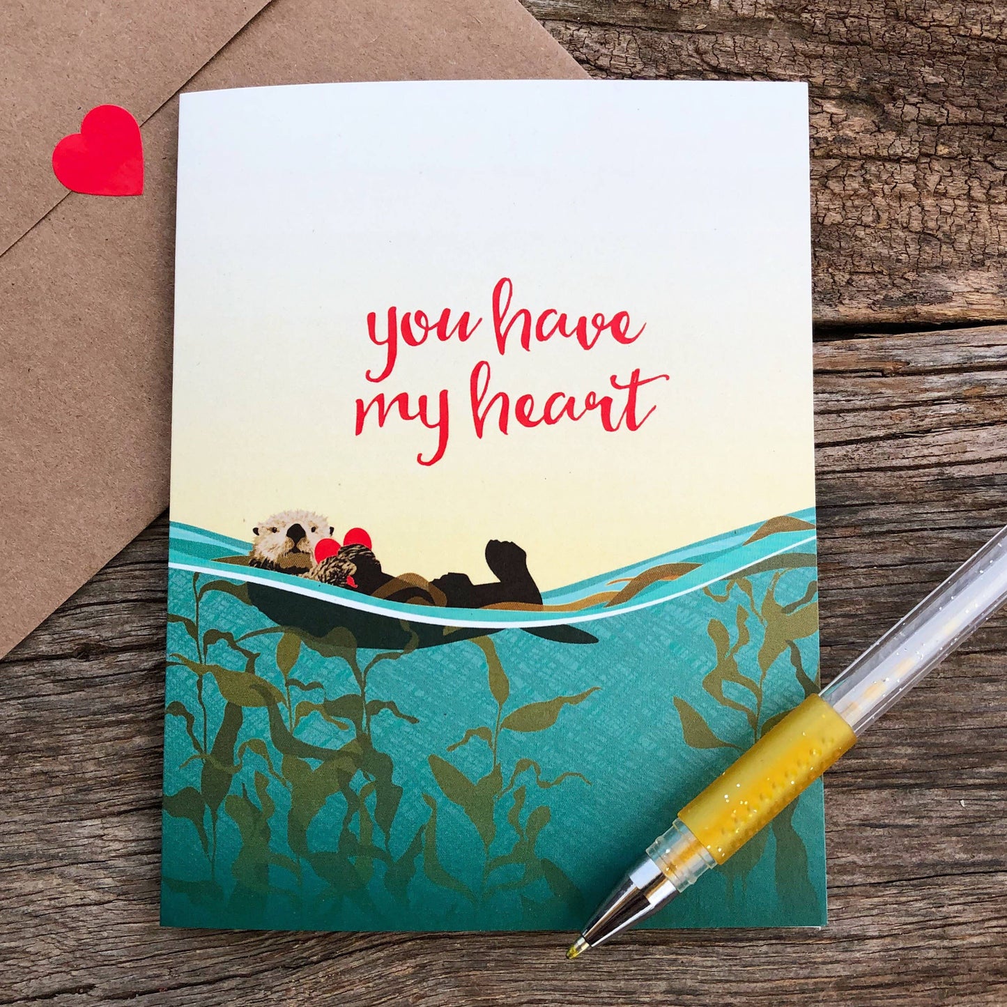 You Have My Heart Sea Otter Love Card