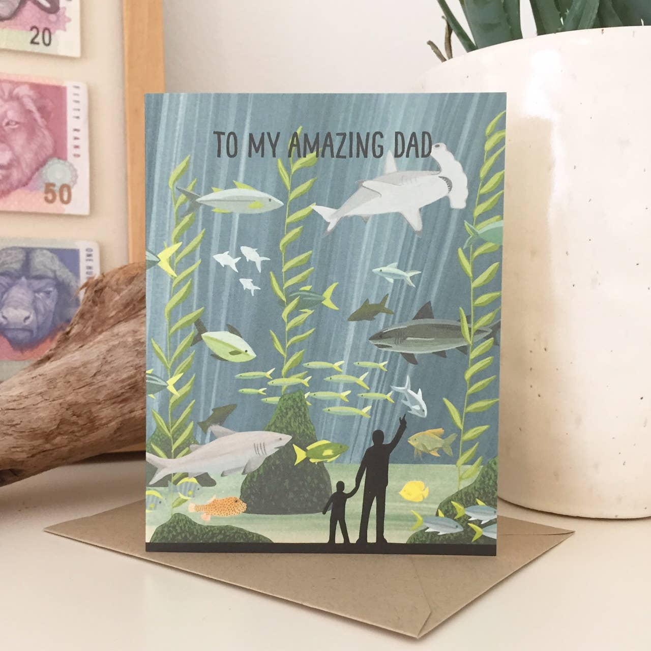 Aquarium Dad Ocean Aquatic Coastal Fathers Day Card