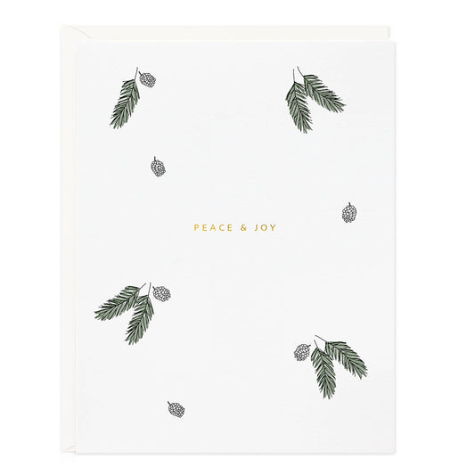 Peace and Joy Pinecones Card | Boxed Set of 6
